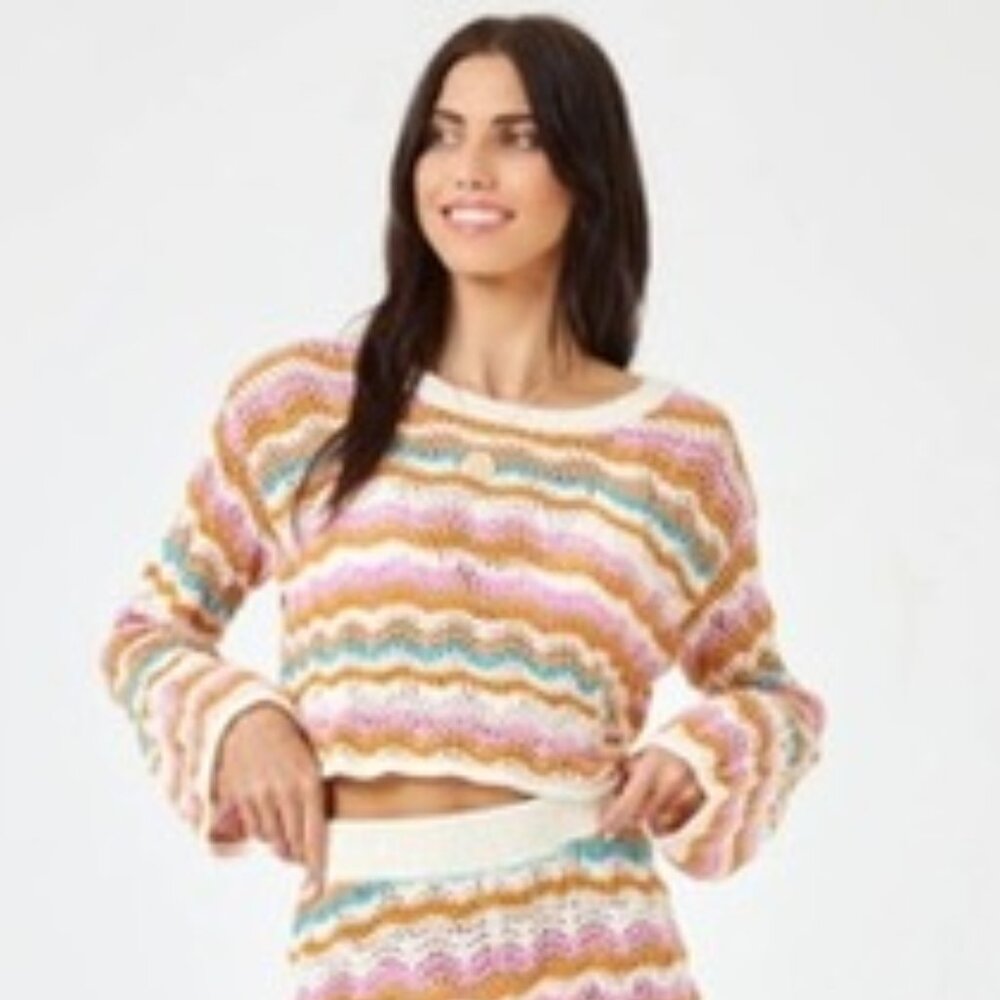 LSPACE SUN RAY SWEATER | Daybreak Stripe | LG